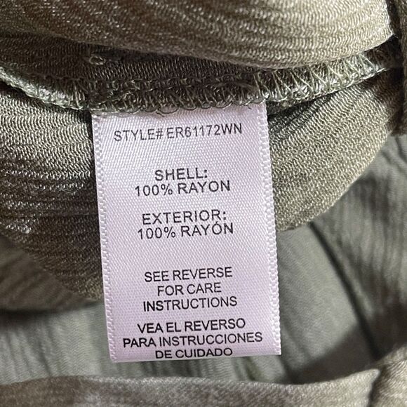 En Creme Womens Jumpsuit Romper Medium Boho Wide Leg Sleeveless V-Neck Green NEW - Picture 6 of 11